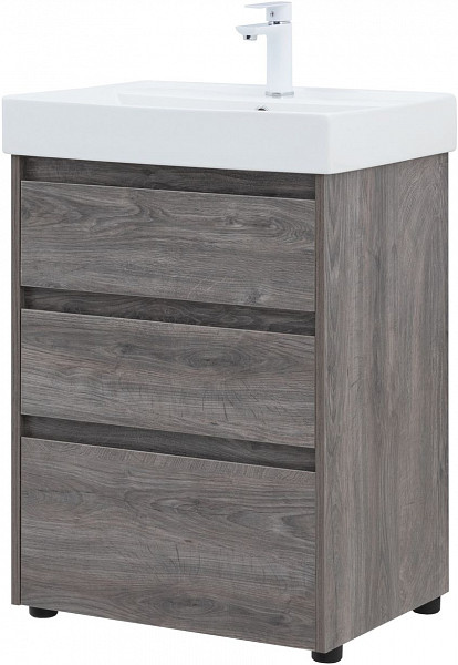 Тумба под раковину Aquanet Nova Lite 60 дуб рошелье (3 ящика) 00302470