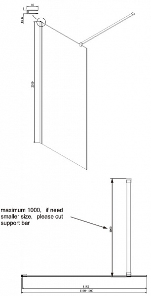 Душевая перегородка Ambassador Waik-in 15031112