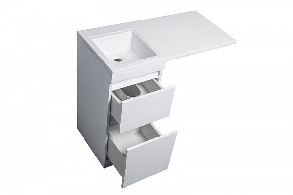 Тумба напольная "Даллас 100", Люкс белая, под раковину, PLUS, ЭМАЛЬ