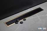 Душевой лоток Pestan Confluo Premium Line 300 Black Glass Gold