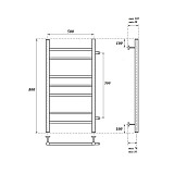 Полотенцесушитель водяной Point Аврора PN10558 П7 500x800 с боковым подключением 500, хром