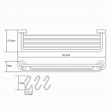 Полка-корзина с крючками Wasserkraft Donau K-9415