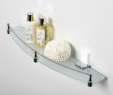 Полка стеклянная с бортиком Wasserkraft Leine K-5044WHITE