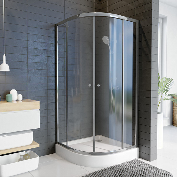 Душевое ограждение  "KOLLER POOL" Waterfall Line NF90 900x900x1850 не прозрачное Grape 6мм хром