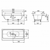 Стальная ванна Kaldewei Asymmetric Duo 180x90 274200010001 standard mod. 742