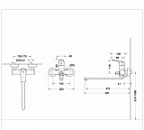 Смеситель для ванны c длинным изливом Bravat Real F6121179CP-01L