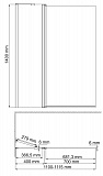 Стеклянная шторка на ванну Wasserkraft Berkel 48P02-110WHITE Fixed