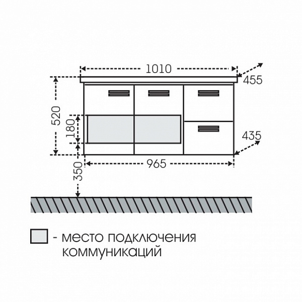 Тумба под раковину Меркурий 100 (под раковину Фостер 100) Санта 209006