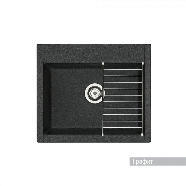 Мойка для кухни Aquaton Делия 60 прямоугольная графит 1A715232LD210