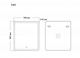 Зеркало LEO (700*800*45) LED с сенсорным выкл.,гравировкой и подогревом