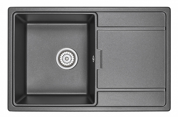Мойка кухонная Granula прямоугольная кварц 7804, ЧЁРНЫЙ