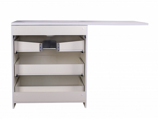 Тумба напольная "Даллас 150", 3 ящика, Люкс белая, под раковину, PLUS СС-00002305