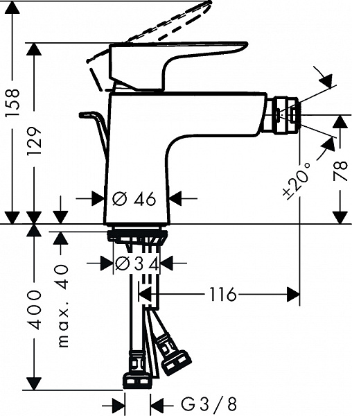 Смеситель для биде Hansgrohe Talis E 71720340
