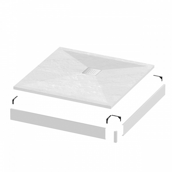 Поддон квадратный белый (90*90*2,5) Strong