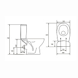 Унитаз напольный Cersanit ARTECO 031 S-KO-ART031-3/6-DL-w сиденье дюропласт