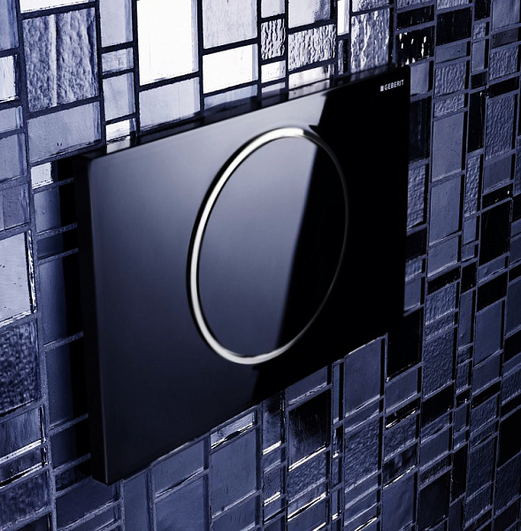 Клавиша смыва Geberit Sigma 10 115.758.KM.5 черный, хром глянец