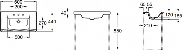 Раковина Roca The Gap Unik 60x44 327472000