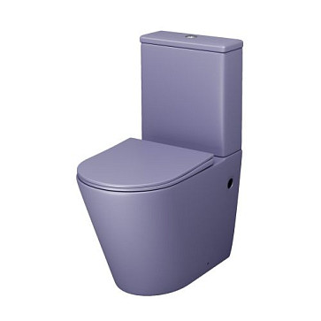 Унитаз GR-4480LIMS Color (620*365*810) ФИОЛЕТОВЫЙ МАТОВЫЙ напольный БЕЗОБОДКОВЫЙ, 2 места