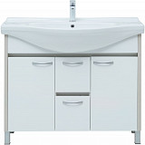 Тумба под раковину Aquanet Донна 100 белый дуб/белый (2 дверцы, 2 ящика) 00274164