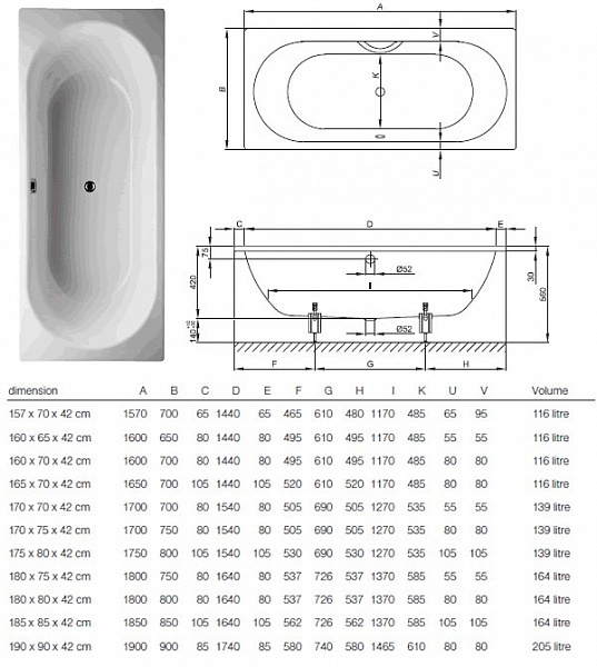 Стальная ванна Bette  Starlet 190х90 1830-000 1GR