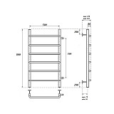 Полотенцесушитель водяной Point Ника PN08558 П6 500x800 с боковым подключением 500, хром