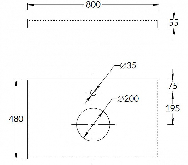 Столешница для раковины Kerama Marazzi Canaletto 80 см CN80.SG560402R