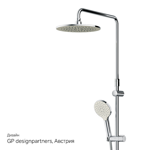 F0780964 Like,душ.система,набор:см-ль д/ванны/душа,верхний душ d250 мм, ручной душ 120 мм, 3 функции