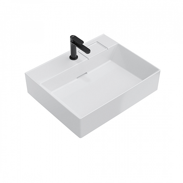 Раковина Kerama Marazzi LOGICA мебельная\подвесная с одним отверстием 60, белая глянцевая