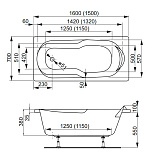 Акриловая ванна Vagnerplast Nymfa 160x70 VPBA167NYM2E-04