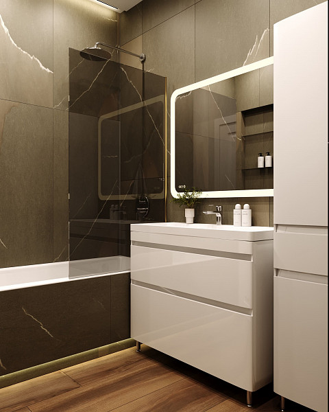 Тумба напольная Style line Атлантика 100, Люкс антискрейч, под раковину, PLUS