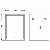 Зеркало AZARIO Teodoro 500х800 влагостойкое с подсветкой и гравировкой (CS00071918)