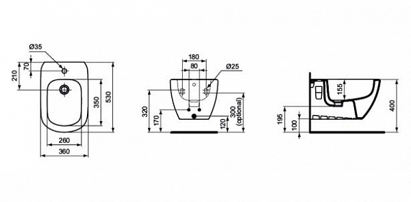 Биде подвесное Ideal Standard Tesi T355201