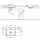 Раковина 60 см Geberit Citterio 500.544.01.1