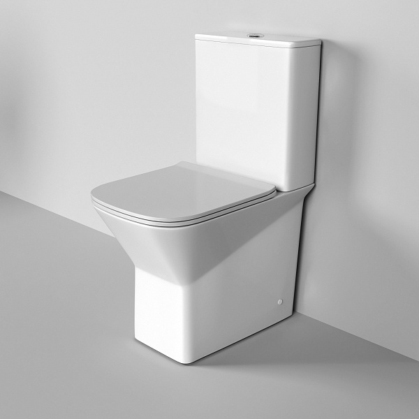 Унитаз Cristal GR-4471S (600*355*860) напольный БЕЗОБОДКОВЫЙ с тонкой крышкой, 2 места