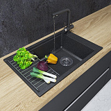 Мойка для кухни Aquaton Делия 78 прямоугольная с крылом графит 1A715132DE210