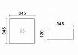 Раковина Azario 34,5х34х12, накладная, белая (AZ-41314)