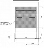 Тумба под раковину Aquanet Верона 58 белый (напольная 1 ящик 2 дверцы) 00182507
