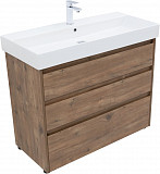 Тумба под раковину Aquanet Nova Lite 100 дуб рустикальный (3 ящика) 00302480