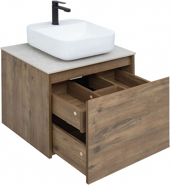 Тумба под раковину Aquanet Nova Lite 60 дуб рустикальный (1 ящик) 00249511