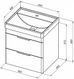 Тумба под раковину Aquanet Ирис new 60 белый глянец (2 ящика) 00310144