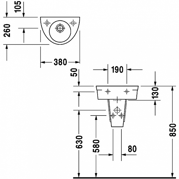 Рукомойник Duravit Starck 2 0761380000