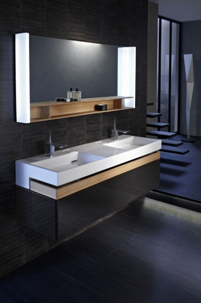 Двойная подвесная раковина-столешница  с подсветкой Jacob Delafon Terrace 150х49 см EXA9112-00