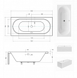 Акриловая ванна Besco Vitae 180x80 WAV-180-PK