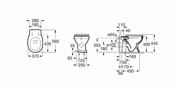 Унитаз (чаша) Roca Carmen приставной 3440A9000