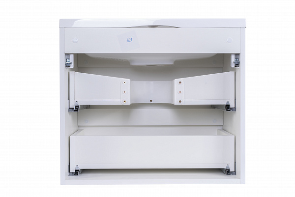 Тумба подвесная "Бергамо мини 60" (2 ящ.) Люкс антискрейтч белый, под раковину, PLUS