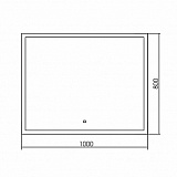Зеркало AZARIO Гуверт-4 1000х800 сенсорный выключатель, часы (LED-00002294)