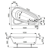 Акриловая ванна Vagnerplast Selena 160x105 правая VPBA163SEL3PX-04