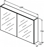 Зеркальный шкафчик Ideal Standard Mirror&Light T3593AL