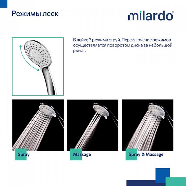Смеситель для ванны, глянцевый хром, Rora, Milardo, RORSB00M02
