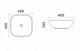 Раковина Azario 40х40х14 накладная, белая (AZ41016)
